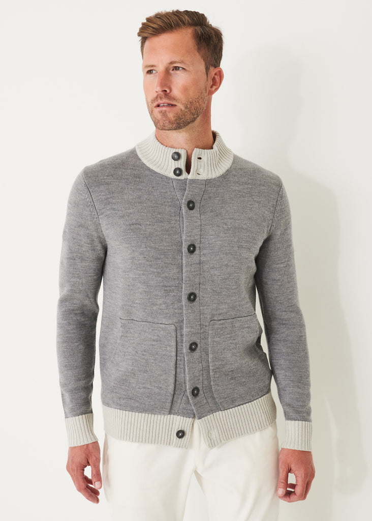 TWO-TONE BUTTON FRONT CARDIGAN | PATRICK ASSARAF