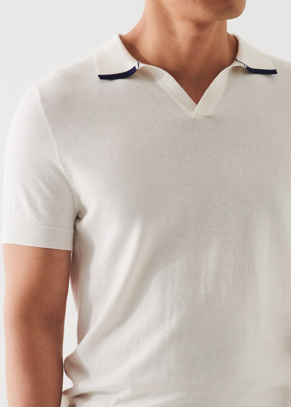 COTTON BLEND OPEN POLO | PATRICK ASSARAF.