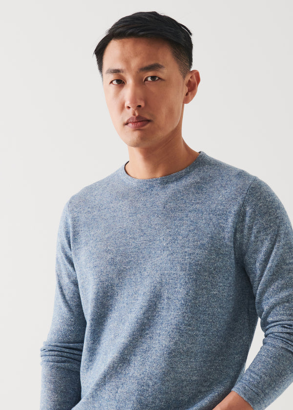 LINEN BLEND CREWNECK SWEATER | PATRICK ASSARAF.