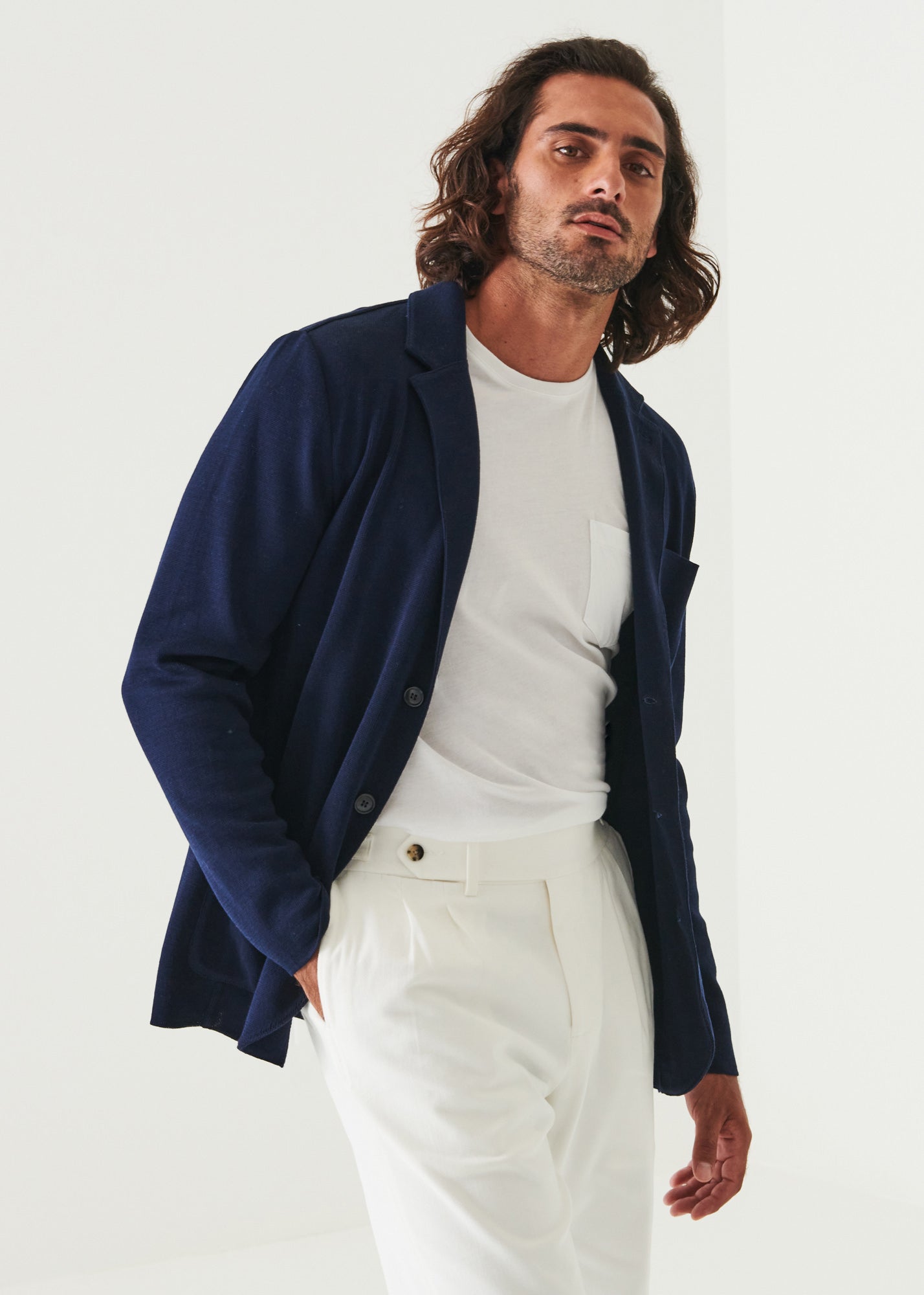 ORGANIC COTTON TEXTURED KNIT BLAZER