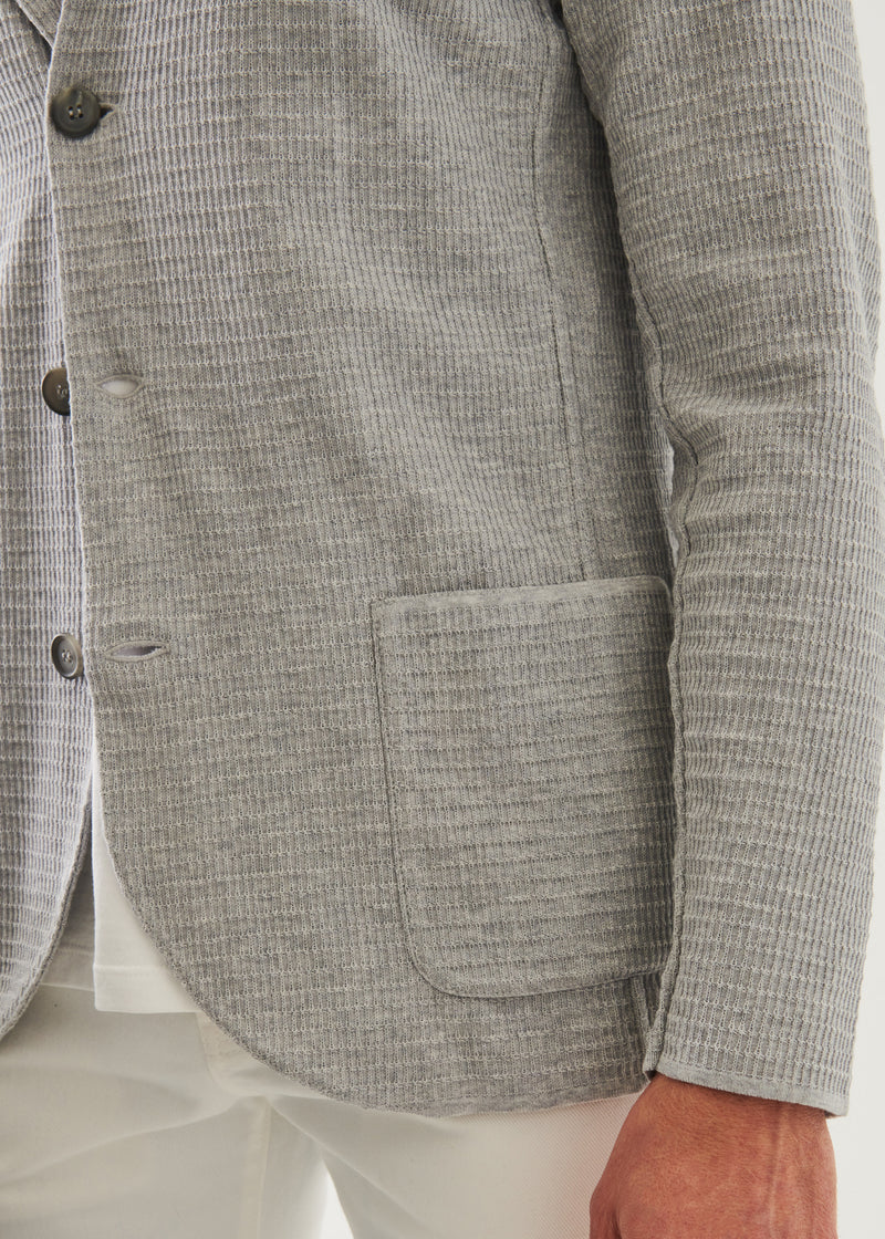 ORGANIC COTTON TEXTURED KNIT BLAZER | PATRICK ASSARAF.