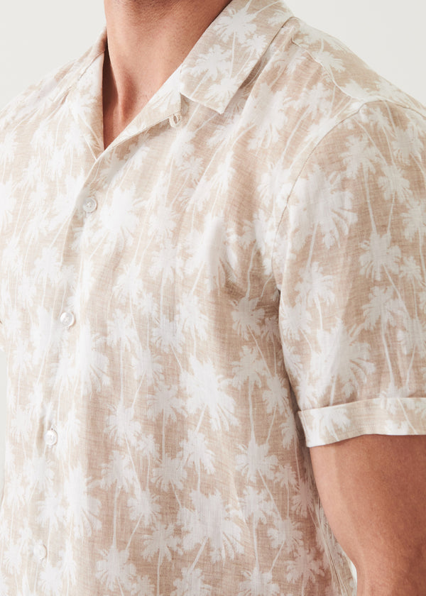 PALM TREE PRINT LINEN SHIRT | PATRICK ASSARAF.