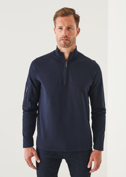 PIMA STRETCH FLEECE QUARTER-ZIP | PATRICK ASSARAF.