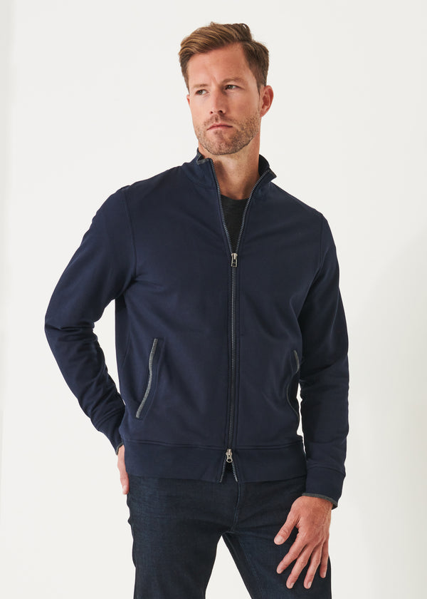 PIMA STRETCH FLEECE TRACK JACKET | PATRICK ASSARAF.