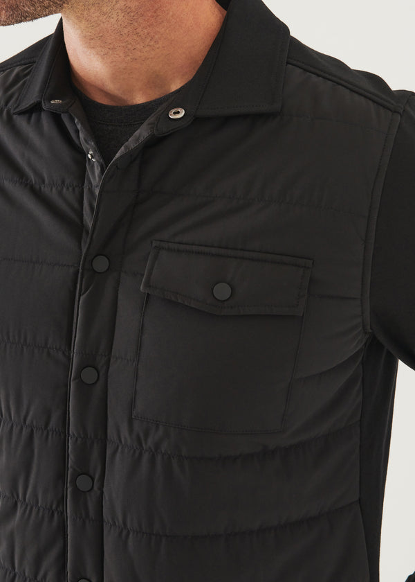 NYLON QUILTED MIX MEDIA SHIRT JACKET | PATRICK ASSARAF.