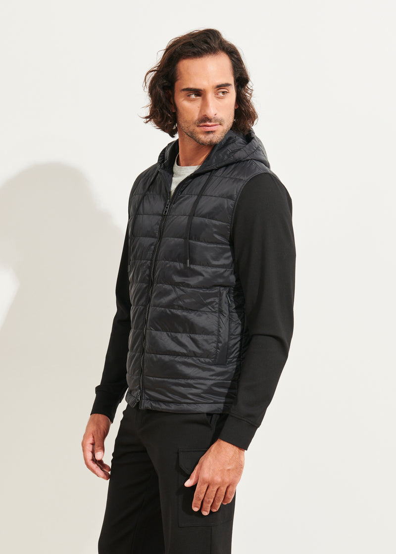 STRETCH QUILTED NYLON HOODIE | PATRICK ASSARAF.