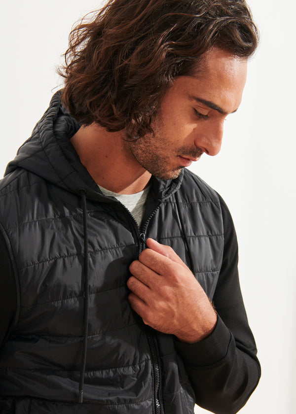 STRETCH QUILTED NYLON HOODIE | PATRICK ASSARAF.