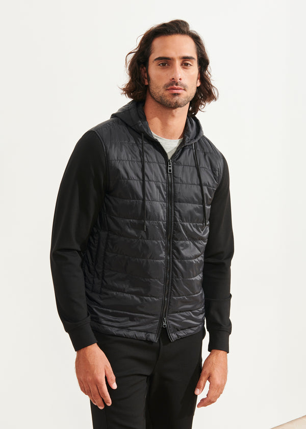 STRETCH QUILTED NYLON HOODIE | PATRICK ASSARAF.